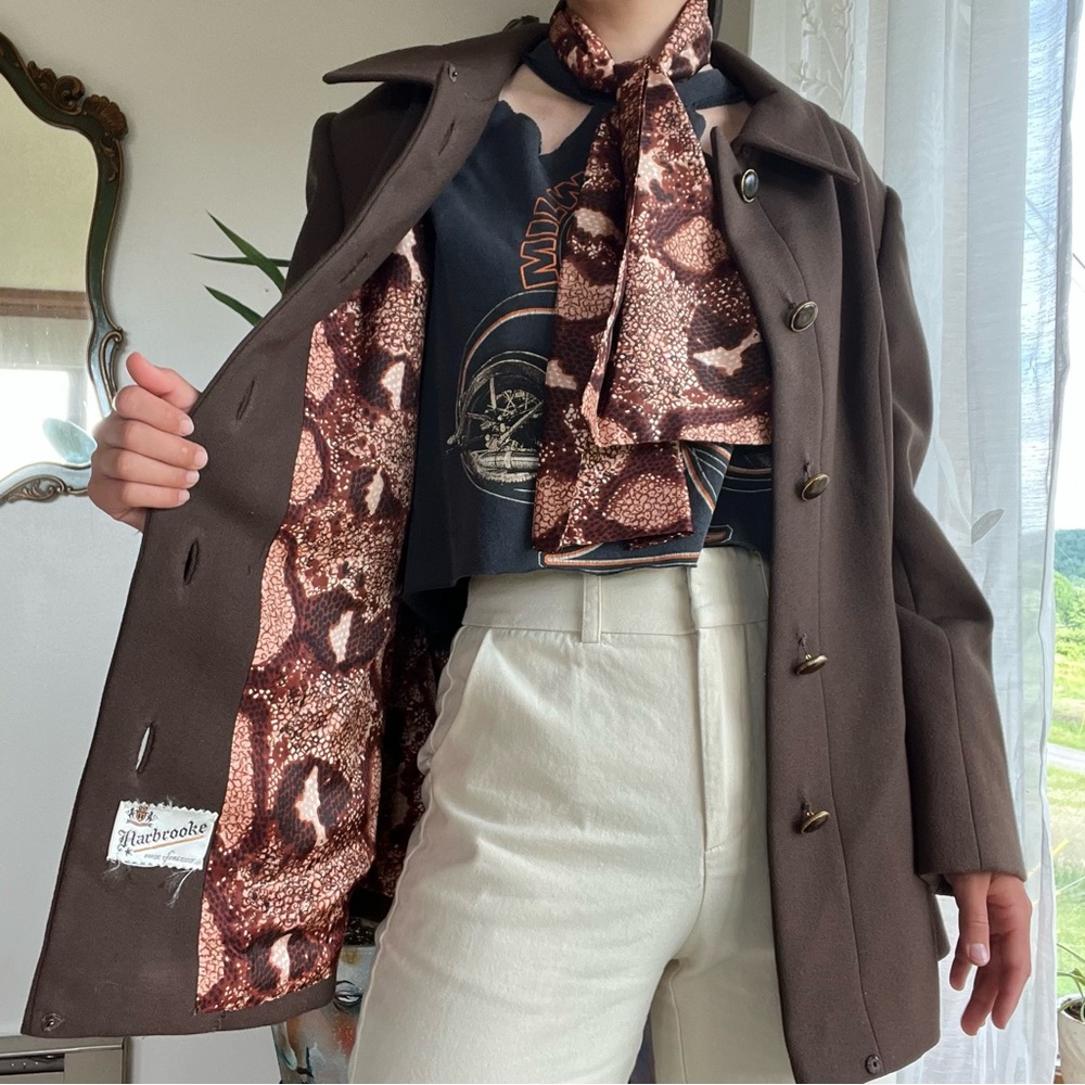 Vintage Brown Blazer Jenny Buffalo, NY Blazer Jacket Gold Hardware - Picture 5 of 14